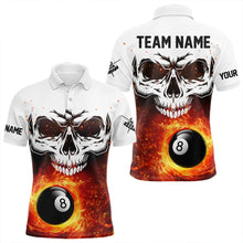 Load image into Gallery viewer, Personalized 3D 8 Ball Pool Fire Skull Billiard Shirts For Men Team League Billiard Jerseys |Orange TDM3406