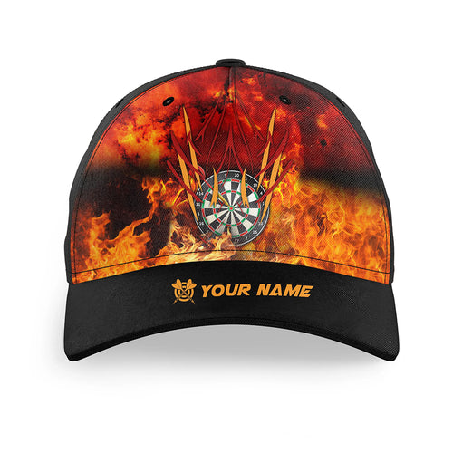 Personalized Dart Board On Fire Darts Hat For Player Custom Adjustable 3D Printed Baseball Darts Caps TDM1787