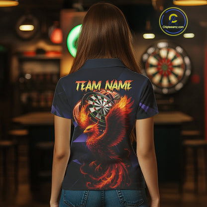 Personalized Phoenix Dartboard 3D Dart Shirts For Women Custom Darts Jerseys Polo & Quarter Zip TDM4164