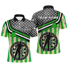 Load image into Gallery viewer, Personalized Green Retro American Flag Darts Shirts For Men Custom Patriotic Darts Player Jerseys TDM1993