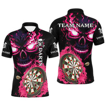 Load image into Gallery viewer, Personalized Pink Darts Board Flame Skull Men Dart Shirts Custom Team League Dart Jerseys Uniform TDM2954