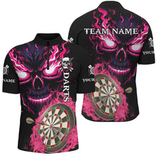 Load image into Gallery viewer, Personalized Pink Darts Board Flame Skull Men Dart Shirts Custom Team League Dart Jerseys Uniform TDM2954