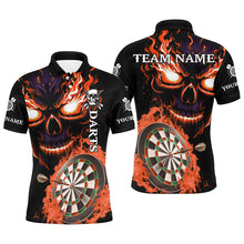 Load image into Gallery viewer, Personalized Orange Darts Board Flame Skull Men Dart Shirts Custom Team League Dart Jerseys Uniform TDM2955