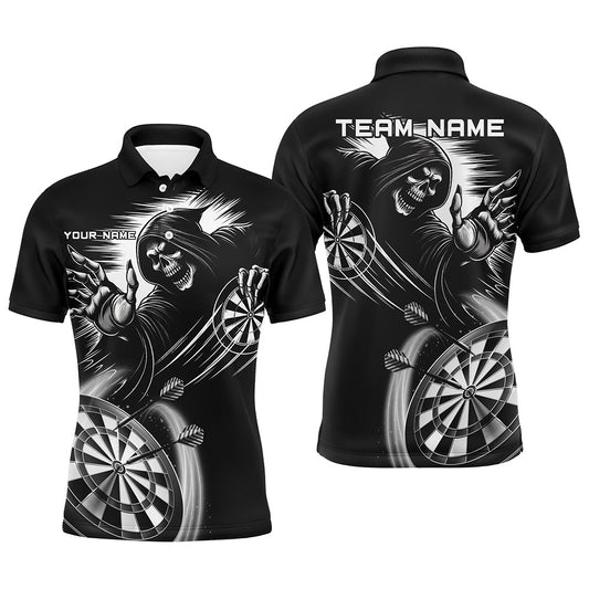 Personalized Black White Grim Reaper Dart Shirts For Men Custom  Dart Jerseys Team Uniform TDM2961