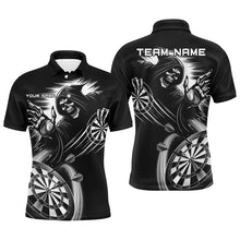 Load image into Gallery viewer, Personalized Black White Death Skeleton Dart Shirts For Men Custom Scary Dart Jerseys Team Uniform TDM2961