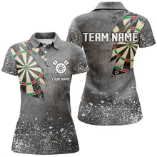 Load image into Gallery viewer, Custom Grunge Grey Darts Board Shirts For Women, Personalized Darts Shirts Design Best Darts Jerseys TDM1996