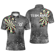 Load image into Gallery viewer, Custom Grunge Grey Darts Board Shirts For Men, Personalized Darts Shirts Design Best Darts Jerseys TDM1996