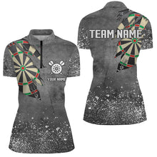 Load image into Gallery viewer, Custom Grunge Grey Darts Board Shirts For Women, Personalized Darts Shirts Design Best Darts Jerseys TDM1996