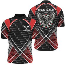 Load image into Gallery viewer, Darts Eagle Arrow Pattern Custom Polo &amp; Quarter-Zip Shirts For Men, Darts Team Jerseys Apparel |Red TDM2202