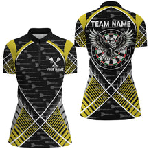 Load image into Gallery viewer, Darts Eagle Arrow Pattern Custom Polo &amp; Quarter-Zip Shirts For Women Best Darts Team Jerseys |Yellow TDM2203