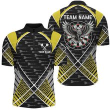 Load image into Gallery viewer, Darts Eagle Arrow Pattern Custom Polo &amp; Quarter-Zip Shirts For Men Best Darts Team Jerseys |Yellow TDM2203