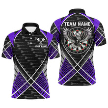 Load image into Gallery viewer, Darts Eagle Arrow Pattern Custom Polo &amp; Quarter-Zip Shirts For Men Best Darts Team Jerseys |Purple TDM2205