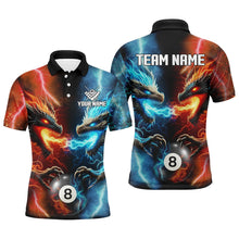Load image into Gallery viewer, Orange And Blue Billiards 8 Ball Custom Dragon Pool Shirts For Men Best Billiard Team Shirts Jersey TDM2465