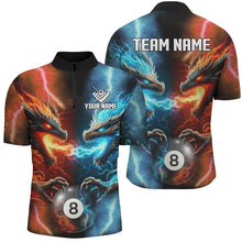 Load image into Gallery viewer, Orange And Blue Billiards 8 Ball Custom Dragon Pool Shirts For Men Best Billiard Team Shirts Jersey TDM2465