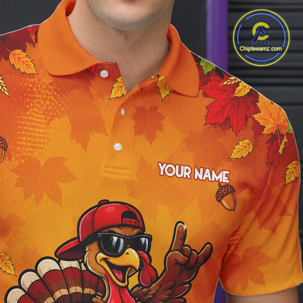 Thanksgiving Bowling Shirt For Men Personalized Funny Racing Turkey Autumn Season Bowling Team Apparel NYN4401