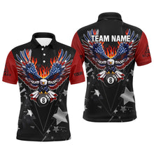 Load image into Gallery viewer, Personalized Eagle American Fire Flame Men Billiard Shirts Custom Patriotic Billiard Pool Jerseys TDM2726