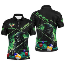 Load image into Gallery viewer, Funny Green Death Skeleton Play Pool Custom 3D Printed Billiard Shirts For Men Billiard Jerseys TDM2967