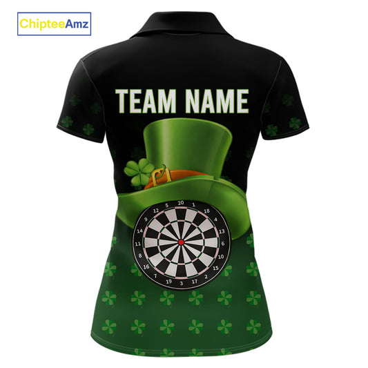 Black And Green St Patrick Day Shamrock Darts Shirt For Women Custom Lucky Darts Team Jersey TDM5705