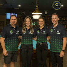 Load image into Gallery viewer, Black And Green 8 Ball Pool Shamrock Billiard Shirt For Women Custom St Patrick Day Billiard Jersey TDM5706
