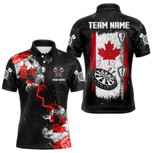 Load image into Gallery viewer, Custom Grunge Canada Flag Smoke Dart Shirt For Men, Patriotic Darts Jersey TDM3552