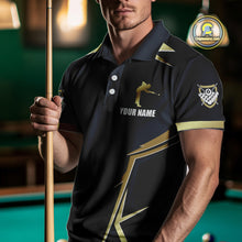Load image into Gallery viewer, Billiard Jerseys For Men Custom Polo &amp; Quarter-Zip Billiard Team Shirts, 8 Ball Pool Shirt |Gold TDM3978
