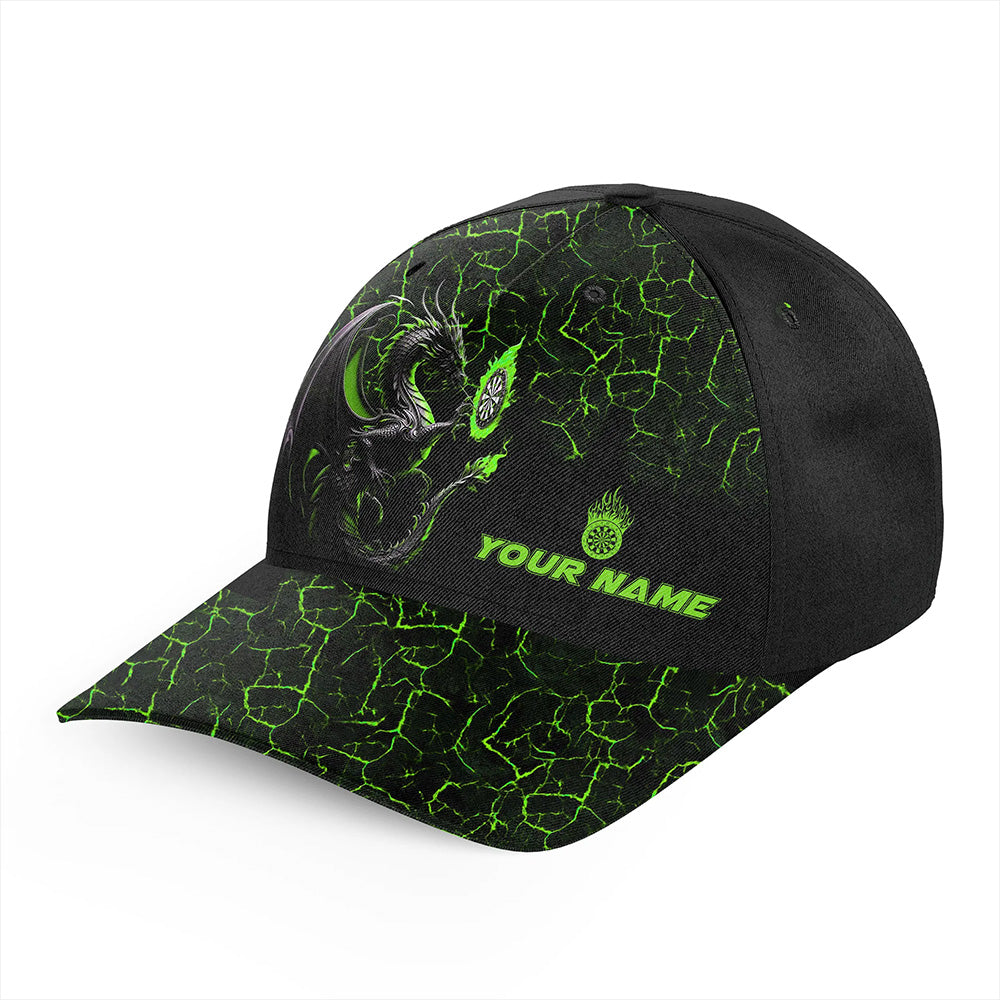 Personalized Green Big Dragon 3D Darts Baseball Cap Custom Darts Hats Gifts For Darts Lover TDM2206