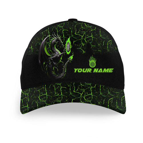 Personalized Green Big Dragon 3D Darts Baseball Cap Custom Darts Hats Gifts For Darts Lover TDM2206