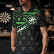 Load image into Gallery viewer, Green Shamrock Retro US Flag Patriotic Darts Shirts For Men Custom St Patrick Day Darts Jerseys TDM3560