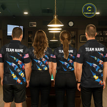 Load image into Gallery viewer, Personalized Scratch Black 8 Ball Billiard Shirt For Women, Pool Team Jersey Polo 1/4 Zip |Blue TDM6071