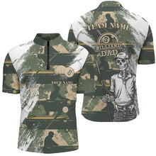 Load image into Gallery viewer, Grunge Camo Skull Pool Player Billiard Shirts For Men Custom Funny Father&#39;s Day Billiard Shirts TDM1613