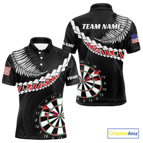 Personalized US Flag Tribal Dart Shirts For Men Custom Team Polo & Quarter Zip Dart Jerseys TDM3992
