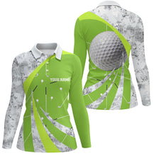 Load image into Gallery viewer, Womens Golf Polo Shirts Custom Green Golf Clubs Pattern, Personalized Golf Gifts For The Golfers TDM1818