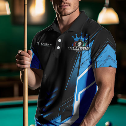 Personalized Funny Eagle Billiard Shirts For Men Custom Name Blue Billiard Balls Sports Jerseys TDM2223