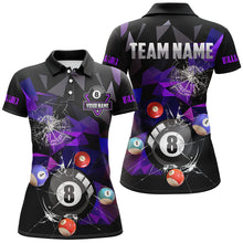 Load image into Gallery viewer, Personalized Billiard Balls Break Glass Pool Jersey For Women, Abstract Billiard Team Shirts | Blue TDM2489