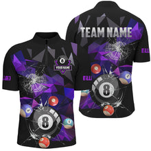 Load image into Gallery viewer, Personalized Billiard Balls Break Glass Pool Jersey For Men, Abstract Billiard Team Shirts | Blue TDM2489
