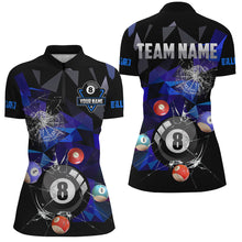 Load image into Gallery viewer, Personalized Billiard Balls Break Glass Pool Jersey For Women, Abstract Billiard Team Shirts | Purple TDM2490