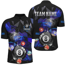 Load image into Gallery viewer, Personalized Billiard Balls Break Glass Pool Jersey For Men, Abstract Billiard Team Shirts | Purple TDM2490