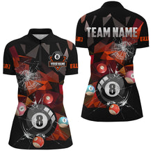 Load image into Gallery viewer, Personalized Billiard Balls Break Glass Pool Jersey For Women, Abstract Billiard Team Shirts | Red TDM2491