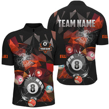 Load image into Gallery viewer, Personalized Billiard Balls Break Glass Pool Jersey For Men, Abstract Billiard Team Shirts | Red TDM2491