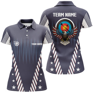 Personalized Eagle American Archery Target Polo Shirts For Women Custom US Archery Jerseys Shirts TDM0570