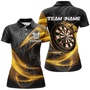 Personalized Yellow Twinkle Light Dart Polo & 1/4 Zip Shirts For Women, Darts Jerseys Team Uniform TDM2983