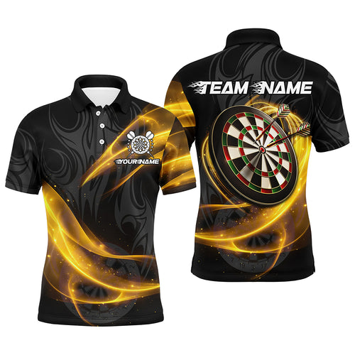 Personalized Yellow Twinkle Light Dart Polo & 1/4 Zip Shirts For Men, Darts Jerseys Team Uniform TDM2983