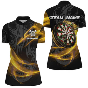 Personalized Yellow Twinkle Light Dart Polo & 1/4 Zip Shirts For Women, Darts Jerseys Team Uniform TDM2983