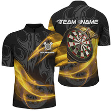 Load image into Gallery viewer, Personalized Yellow Twinkle Light Dart Polo &amp; 1/4 Zip Shirts For Men, Darts Jerseys Team Uniform TDM2983