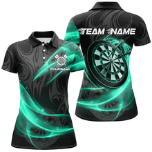 Load image into Gallery viewer, Personalized Turquoise Twinkle Light Dart Polo &amp; 1/4 Zip Shirts For Women, Darts Jerseys Team Uniform TDM2984