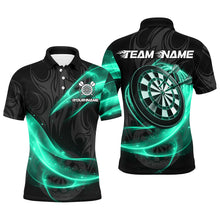 Load image into Gallery viewer, Personalized Turquoise Twinkle Light Dart Polo &amp; 1/4 Zip Shirts For Men, Darts Jerseys Team Uniform TDM2984