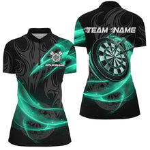 Load image into Gallery viewer, Personalized Turquoise Twinkle Light Dart Polo &amp; 1/4 Zip Shirts For Women, Darts Jerseys Team Uniform TDM2984