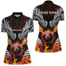 Load image into Gallery viewer, Personalized Twin Dragons Fire Flame 8 Ball Pool Women Billiard Shirts Team League Billiard Jerseys TDM3230