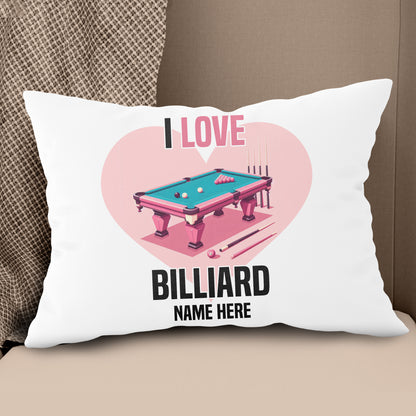Personalized I Love Billiard Throw Pillows, Best Pool Valentine Pillows TDM0904
