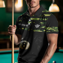 Load image into Gallery viewer, Customized Retro 8 Ball Pool Green Camo US Flag Billiard Shirts For Men, Patriotic Billiard Jerseys TDM3566